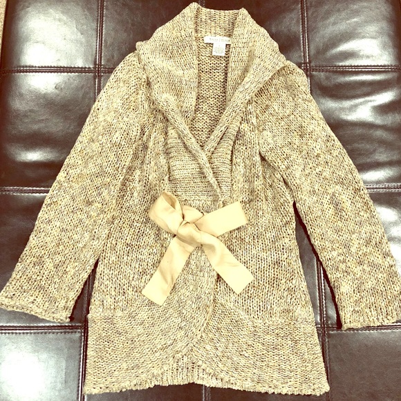 White House Black Market Sweaters - White House Black Market Cream Crochet Cardigan